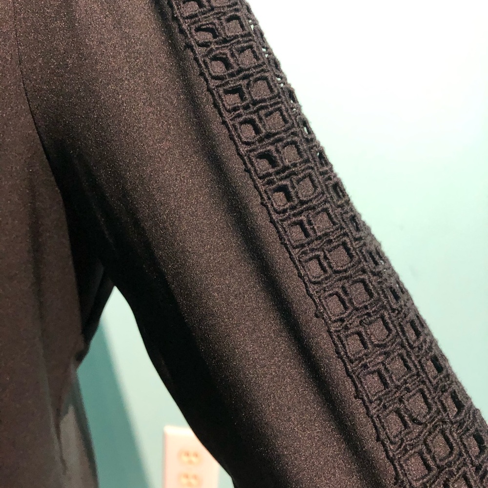 NWT Ann Taylor black lace trim blouse - Picture 3 of 6